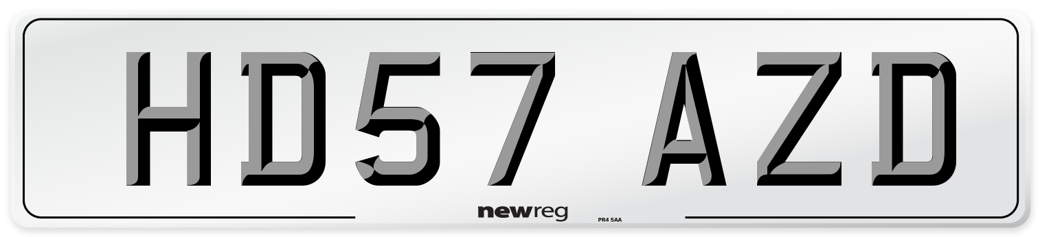 HD57 AZD Number Plate from New Reg